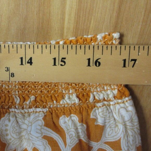 BRIGGS Ladies Linen Blend Shorts Womens Size XL Orange Cream Floral Flowers NWT - Picture 12 of 13